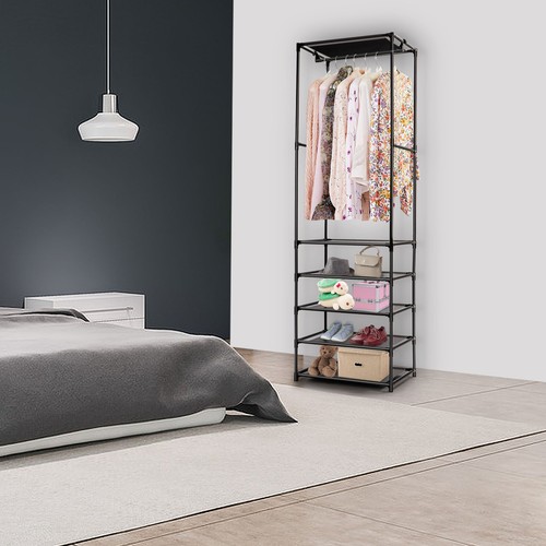 Heavy duty black garment rail - heavy,