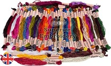 50 Large Silk Skeins Stranded Embroidery Skeins Threads 50 different Colours UK
