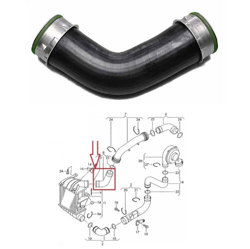 Intercooler pipe turbo - intercooler, hose
