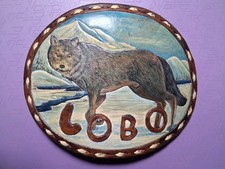 CUSTOM LEATHER HANDMADE VINTAGE BELT BUCKLE. MENS WILD WOLF.