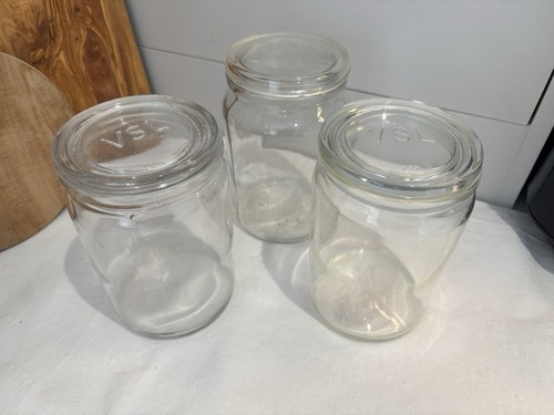 Vintage vsl glass jars - 3x,