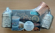 ALI BABA Turkish Coffee Set ( 100g Coffee + 2 Cups + 1 Copper Pot ) UK Seller