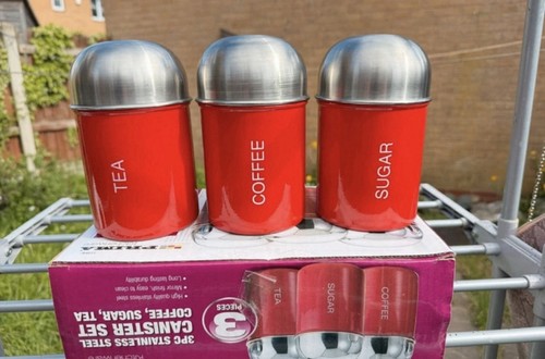 3pc canisters jar tin set - 3pc,
