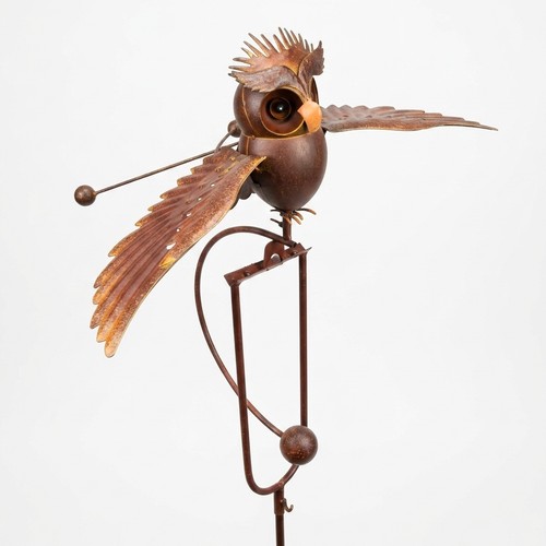 Iron owl garden stake outdoor - owl,
