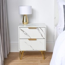 OHS Marble Nightstand Bedside