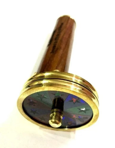Antique brass wooden double - &,