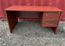 Large Executive Three-Drawer Desk Mahogany Effect Right Handed