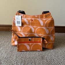 Orla Kiely Rare Beluga Print Tote Bag and Matching Purse Mango Orange BNWT