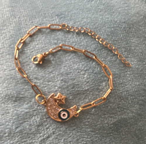Gold paperclip chain bracelet - gold,
