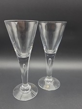 Pair Of Lovely Glass Dartington Crystal Sharon Wine Glasses