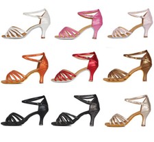 Brand New Women's Ballroom Latin Tango Dance Shoes heeled Salsa 8 Colors 1810