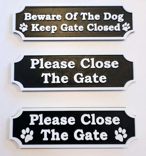 Please close the gate signs - close,