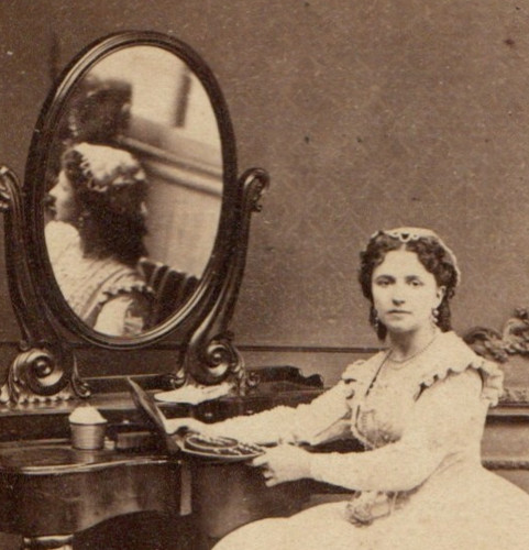 London cdv lady reflection - cdv,