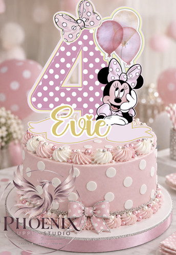 Personalised minnie cake - minnie,