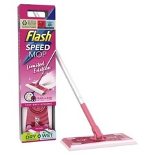 NEW Flash Speed MOP + 4xDRY 4xWET Free Refills Set Wet Cloth Lemon Scent Pink