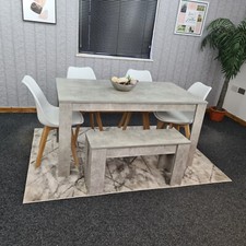 GREY DINING TABLE WITH 4 TULIP