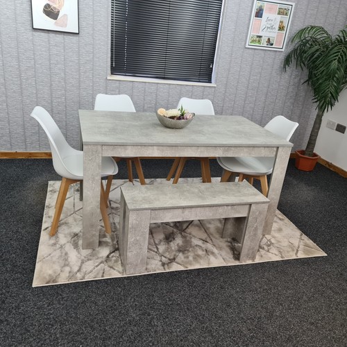 Grey dining table with tulip - grey,