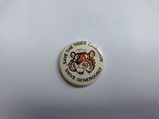 Vintage Esso Save The Tiger Button Badge Advertising Logo Petrol Oil Gas Fuel