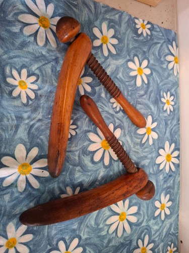Pair vintage wooden ladies - of,