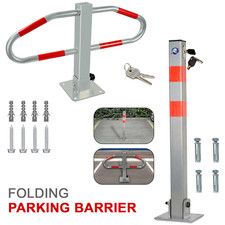 Folding Locking Parking Bollard Post Barrier Security Driveway Car Park Drive UK