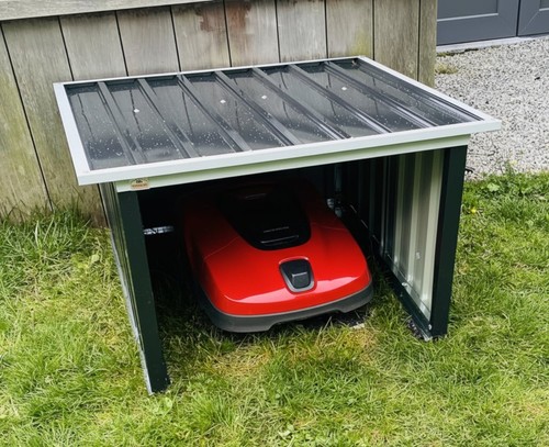 Metal robot mower - mower, shed