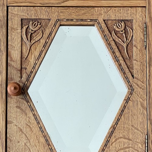 Oak wall cabinet - art, &