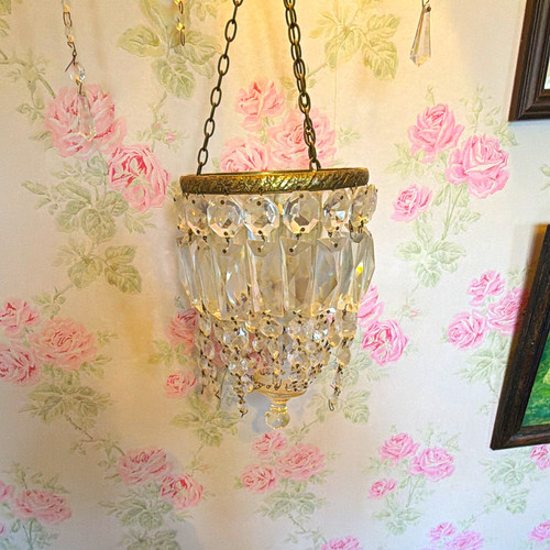 Antique lead crystal basket
