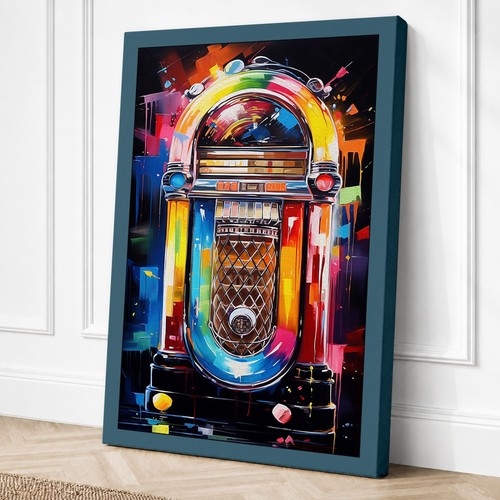 Neon jukebox retro canvas - retro,