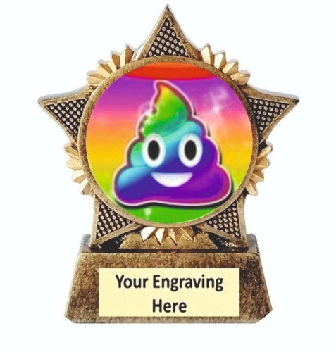 Poop trophy star award - poop,