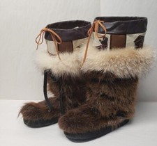 ALASKA New Wildlife Fur Applique Handmade Men Eskimo Boots Size 10 W