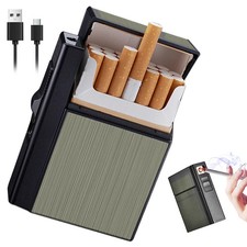 Cigarette Case with Lighter: Windproof Lighter, 2 in 1 Aluminum Cigarette Case