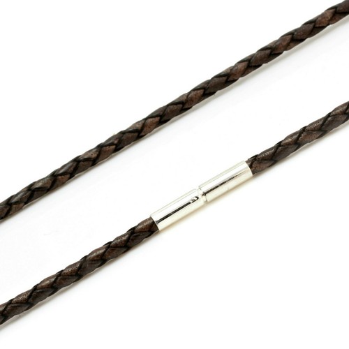 Mens necklace genuine braided - mens,