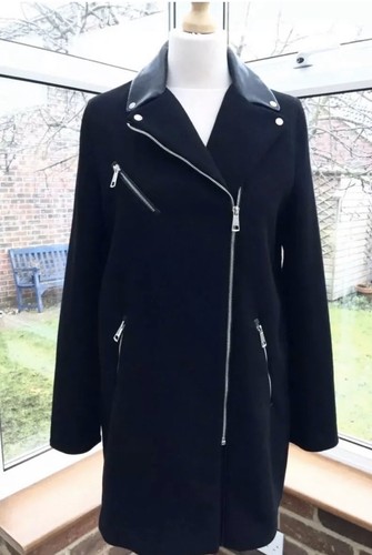 Zara black wool oversized zip - zara,