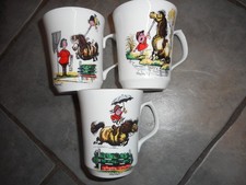 Thelwell - Grays Norman Thelwell Horse Mugs x 3 Bone China 1960's