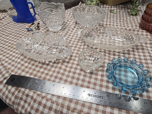 Vintage glassware lot 6pc - vintage,