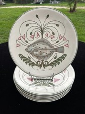 BEAUTIFUL SET OF 6 VILLEROY AND BOCH PORCELAIN FLAT PLATES FISH DECOR