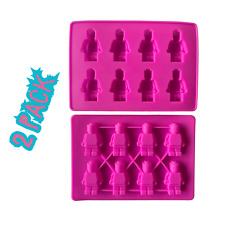 2 Pack Silicone Lego Minifigurines Mold Tray Robots 3D Chocolate Jelly DIY