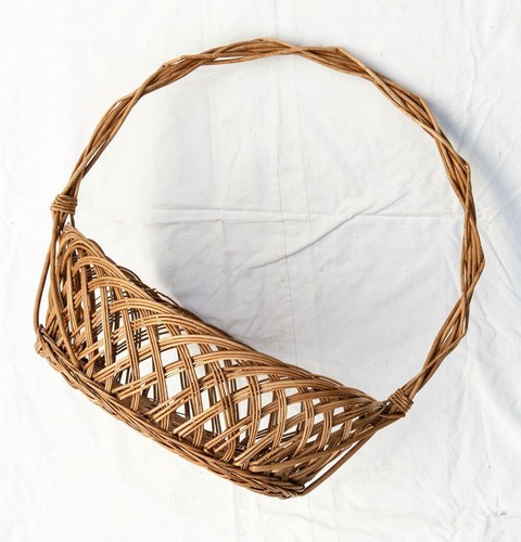 Vintage wicker basket - basket, large
