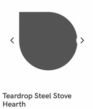 HEARTH - WOOD MULTI FUEL BURNING FIREPLACE STOVE BLACK GRANITE TEAR DROP HEARTH