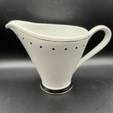 Burleigh Ware Mid Century Milk Jug/Creamer-Spotted-Black Velvet-FREE UK POSTAGE