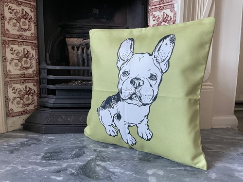French bulldog cushion - french, cover