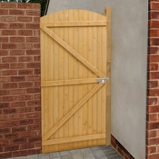 Wooden Garden Gate Large Pressure Treated Arched Top Privacy Door Panel Porch UK