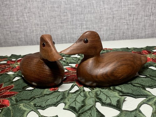 Pair wooden hand carved - wooden,