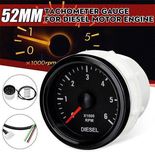 52mm 6000 rpm tachometer - 52mm, 0-6000