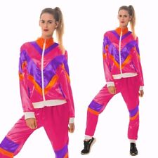 80s 90s Pop Star Shell Suit Costume Ladies 80s Spice Girl Tracksuit Fancy Dress 