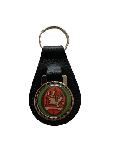 Black leather keyring - keyring/, fob