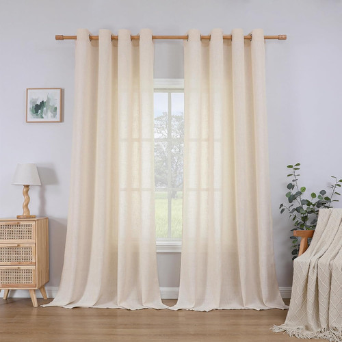 Linen curtains eyelet - linen,