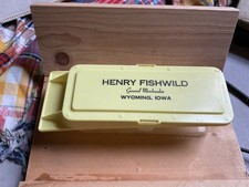 Vintage Wyoming Iowa Henry Fishwild general merchandise butter dish