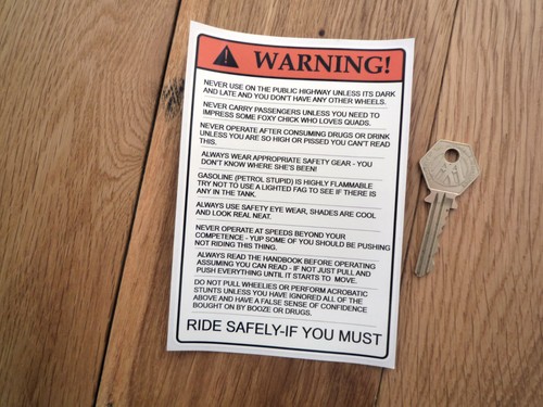 Funny quad bike warning - funny,