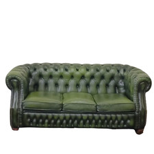 Three Seater Green Leather
